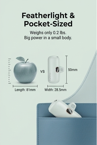 KinetixPod™ Mini Portable Charger (5000mAh)