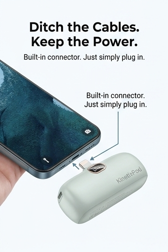 KinetixPod™ Mini Portable Charger (5000mAh)